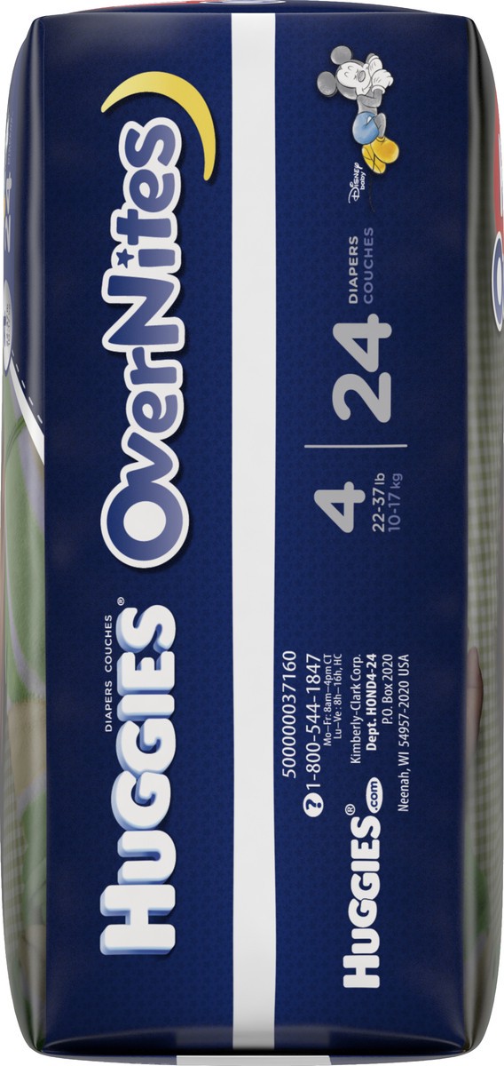 slide 3 of 6, Huggies Overnites Pack Diapers Size 3, 24 ct