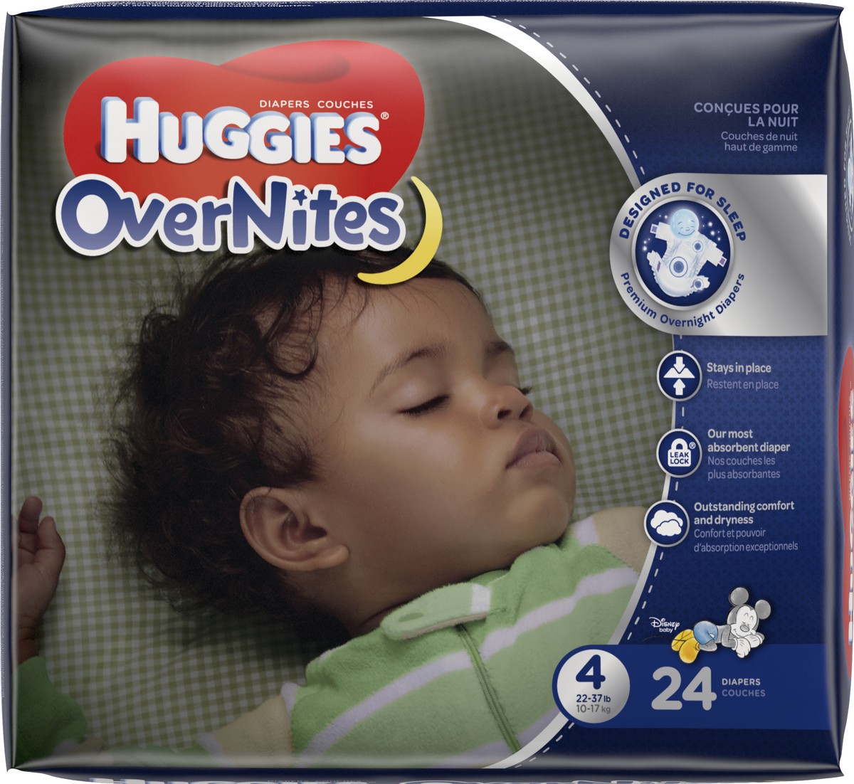 slide 6 of 6, Huggies Overnites Pack Diapers Size 3, 24 ct