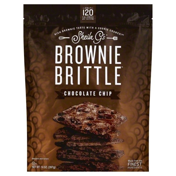 slide 1 of 2, Sheila G's Brownie Brittle - Chocolate Chip, 14 oz