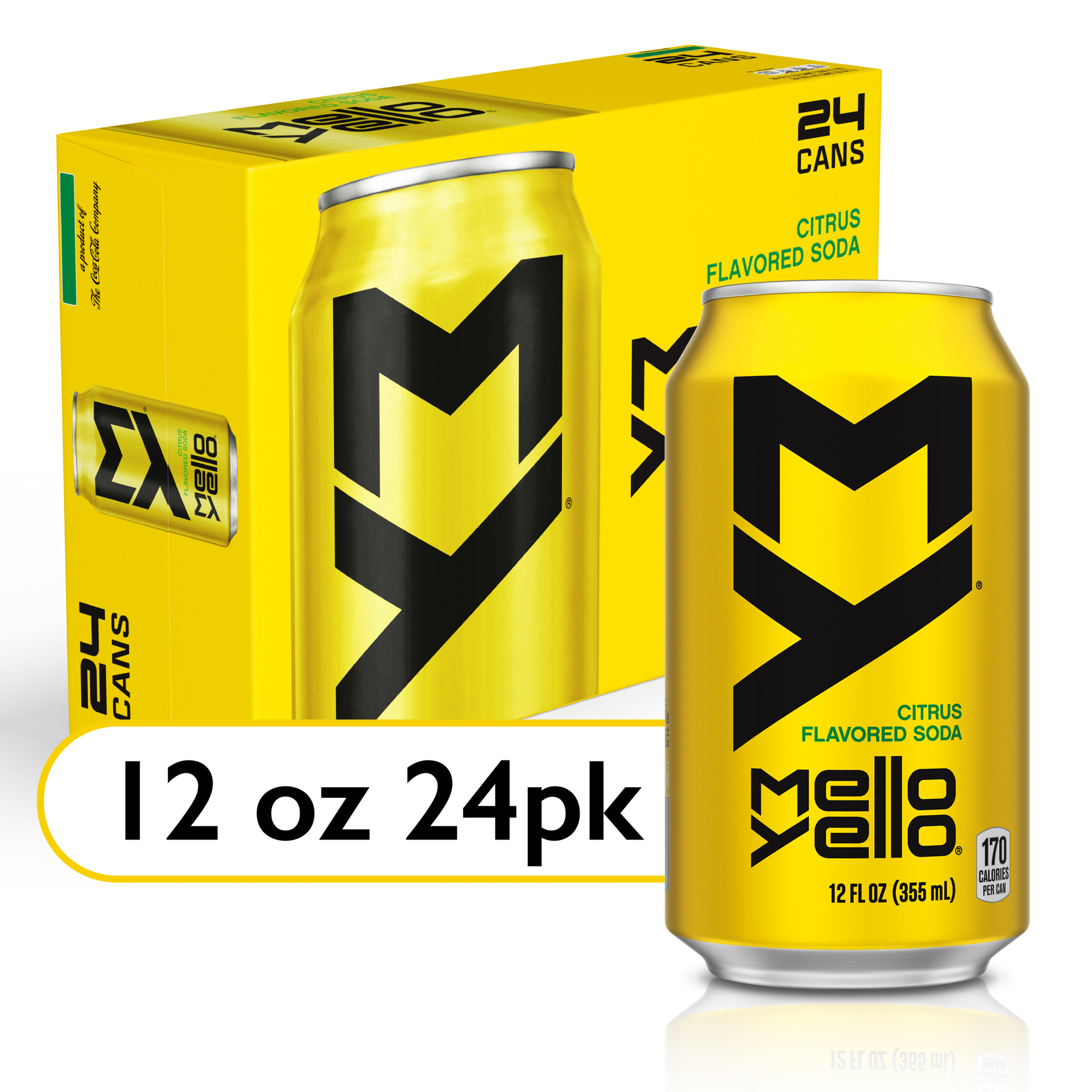 slide 1 of 11, Mello Yello Cans, 12 fl oz, 24 Pack, 24 ct