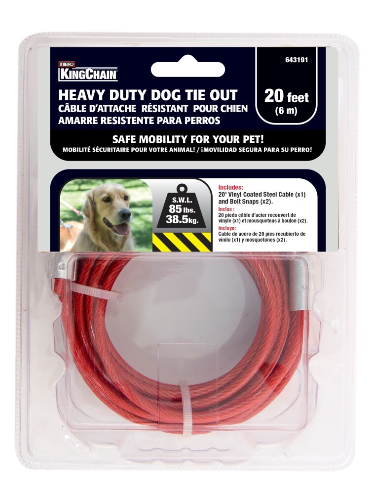 slide 1 of 1, Mibro Kingcord Dog Tie Out Heavy Duty, 20 ft