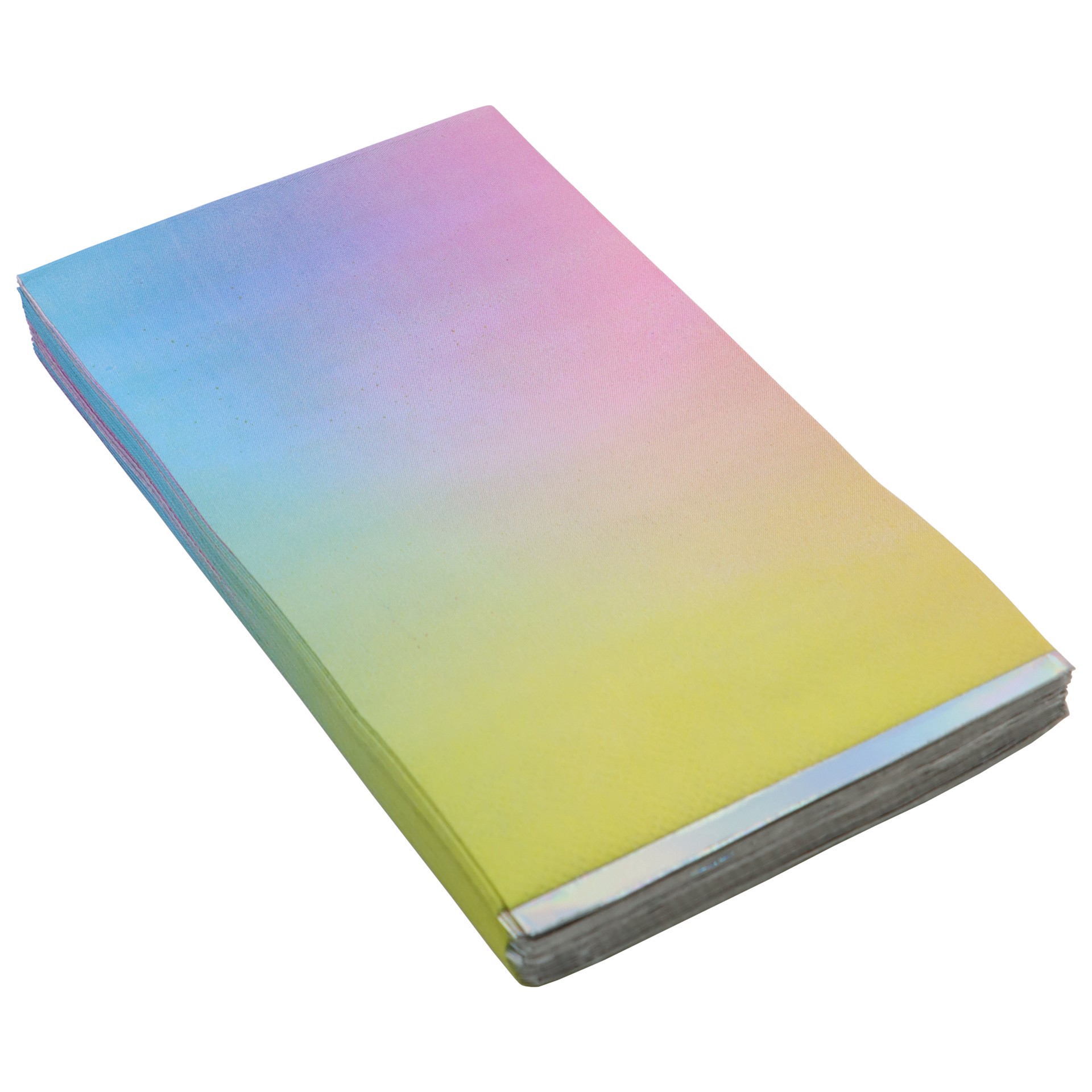 slide 2 of 3, Multicolor Ombre Guest Napkins With Iridescent Foil Edges, 20ct. By Celebrate It, 20 ct