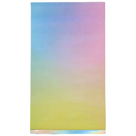 slide 1 of 3, Multicolor Ombre Guest Napkins With Iridescent Foil Edges, 20ct. By Celebrate It, 20 ct