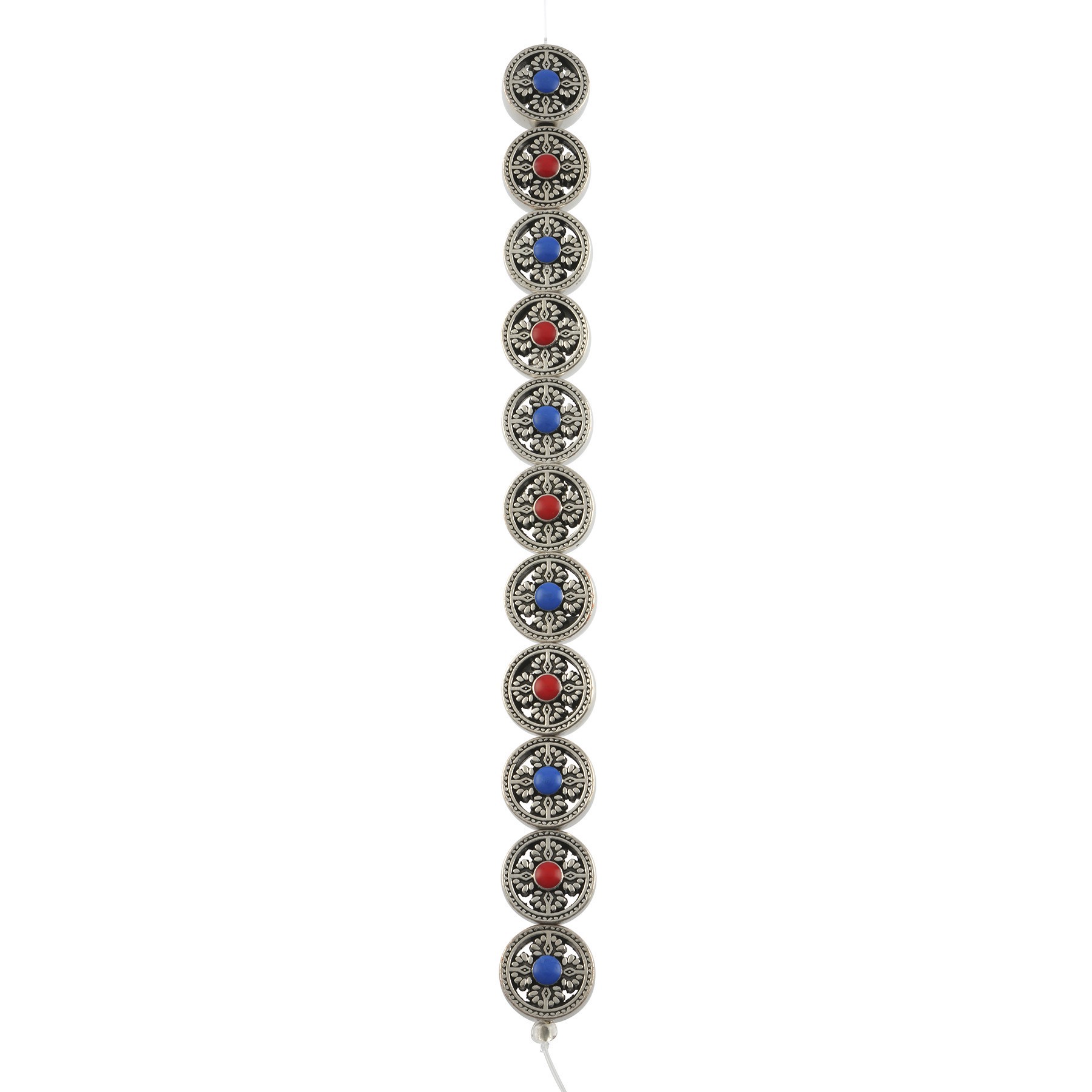slide 3 of 3, Red & Blue Coin Disc Beads, 17mm By Bead Landing, 17mm