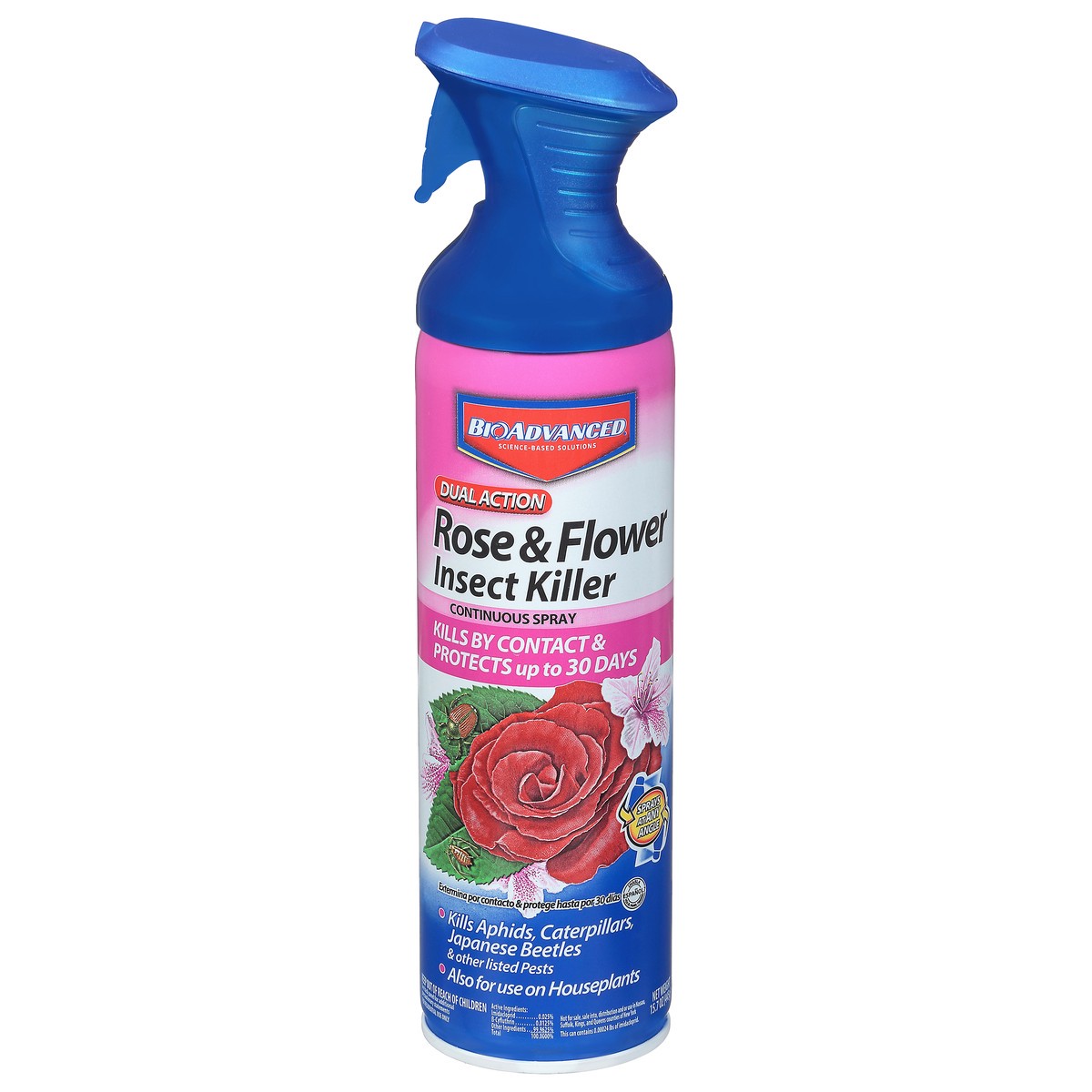 slide 13 of 13, Bioadvanced Dual Action Rose & Flower Insect Killer Continuous Spray 15.7 oz, 15.7 oz