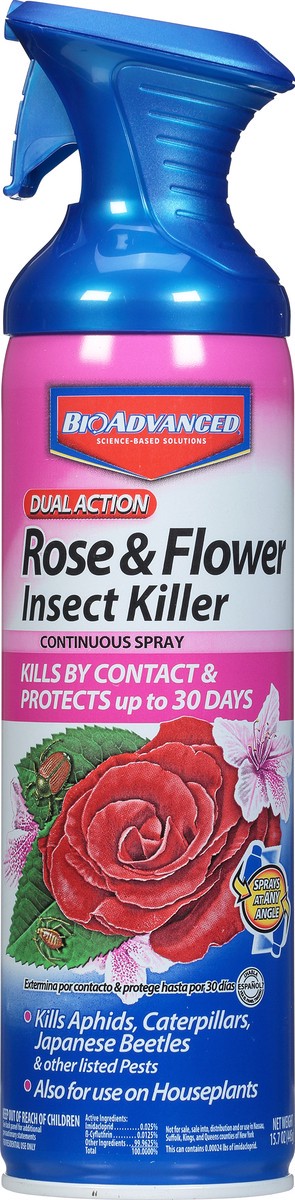 slide 8 of 13, Bioadvanced Dual Action Rose & Flower Insect Killer Continuous Spray 15.7 oz, 15.7 oz