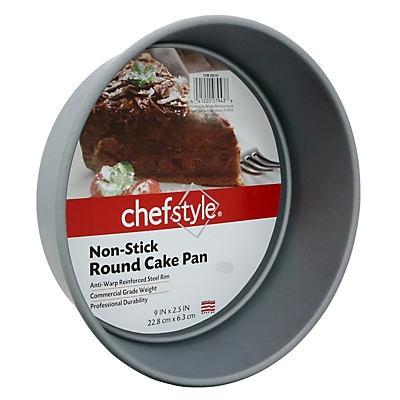 slide 1 of 1, chefstyle Non-Stick 9'' Round Cake Pan, 1 ct