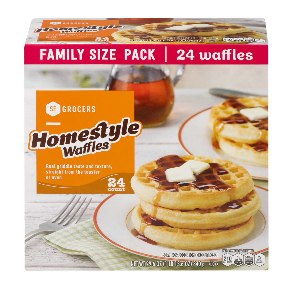 slide 1 of 1, SE Grocers Homestyle Waffles - 24 CT, 29 oz