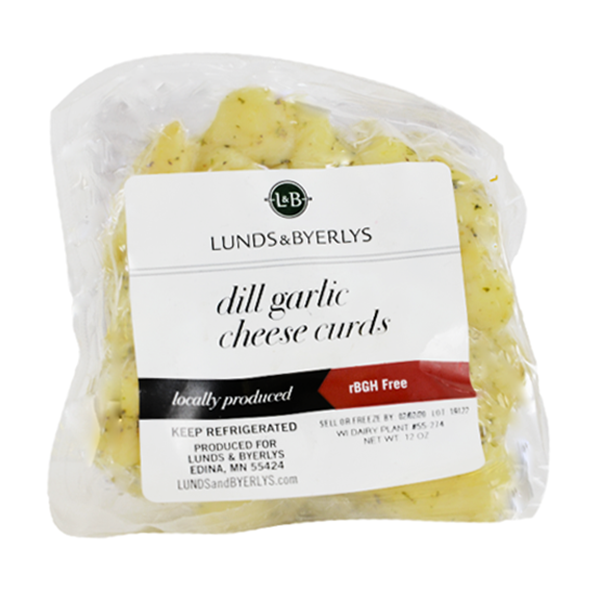 slide 1 of 1, L&B Dill Garlic Cheese Curds, 12 oz