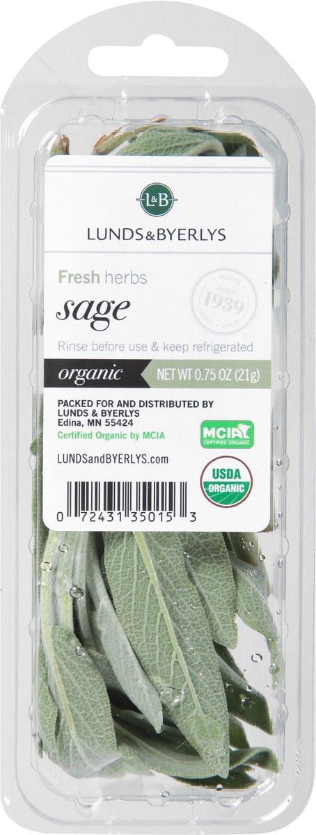 slide 5 of 9, L&B Lunds & Byerlys Organic Sage 0.75 oz, 0.75 oz