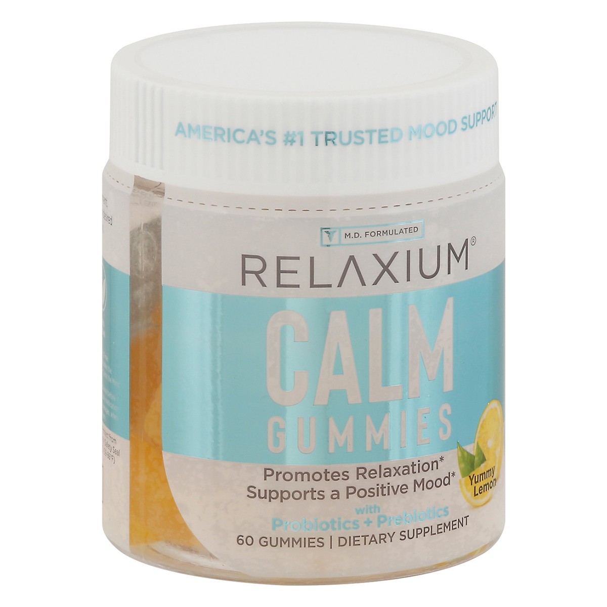 slide 5 of 9, Relaxium Yummy Lemon Calm with Probiotics + Prebiotics 60 Gummies, 60 ct