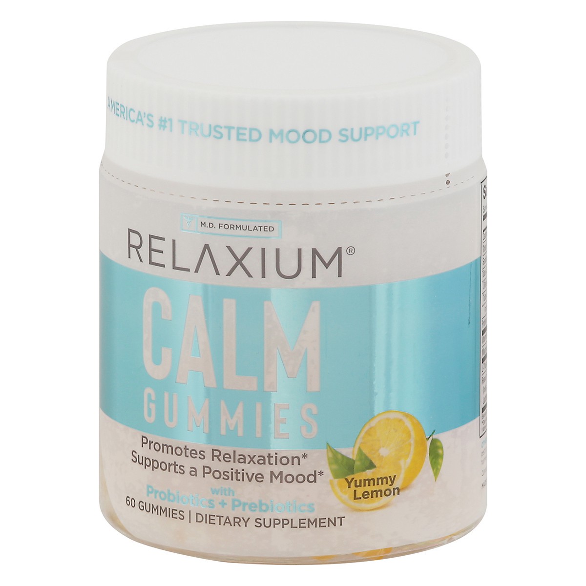 slide 9 of 9, Relaxium Yummy Lemon Calm with Probiotics + Prebiotics 60 Gummies, 60 ct