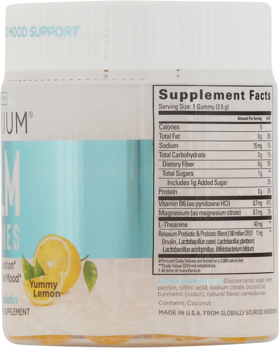 slide 2 of 9, Relaxium Yummy Lemon Calm with Probiotics + Prebiotics 60 Gummies, 60 ct