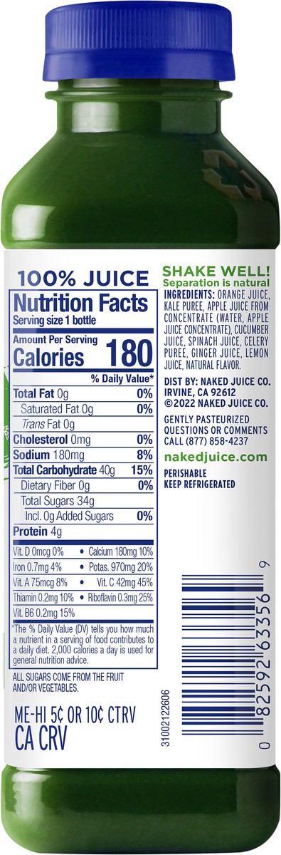 slide 7 of 8, Naked Kale Blazer Vegan Juice Smoothie, 15.2 oz