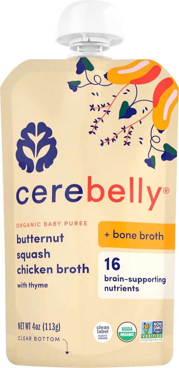 slide 5 of 6, Cerebelly Organic Butternut Squash Chicken Broth with Thyme 4oz, 4 oz