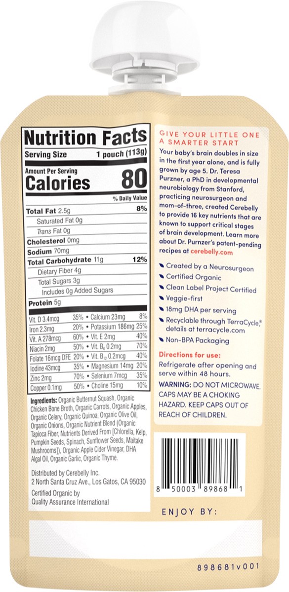 slide 3 of 6, Cerebelly Organic Butternut Squash Chicken Broth with Thyme 4oz, 4 oz