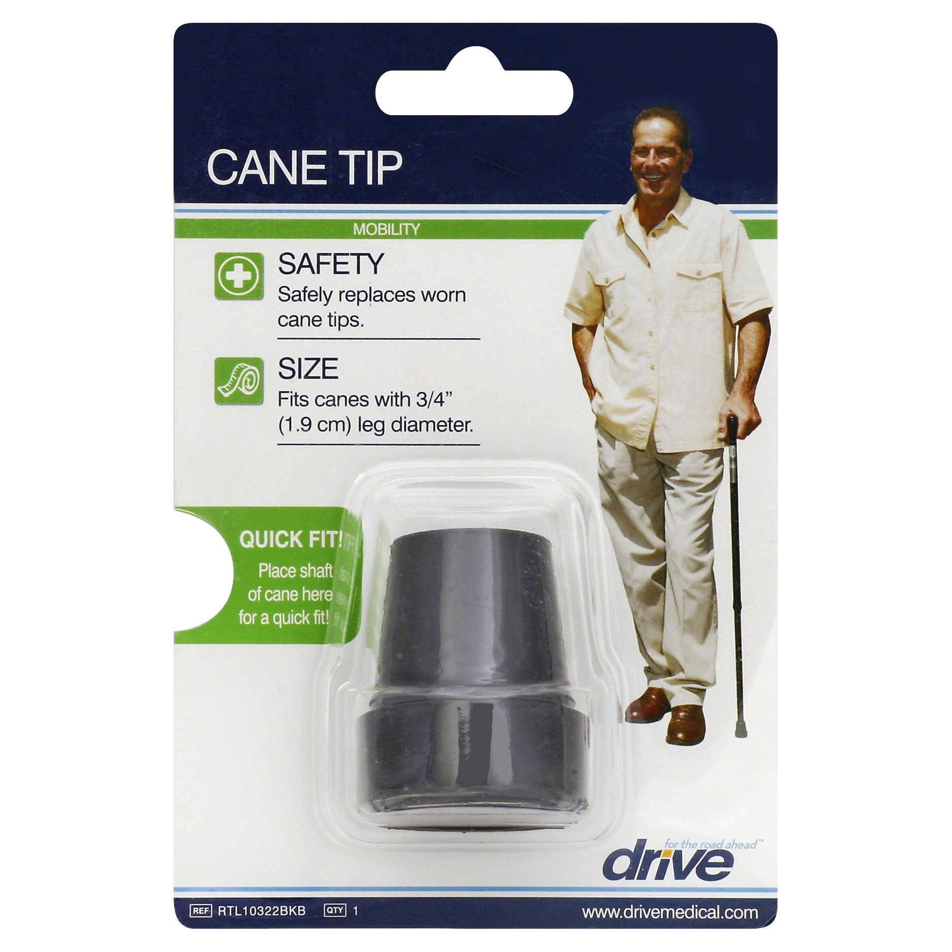 slide 1 of 9, Drive Mobility 3/4 Inch Cane Tip 1 ea, 1 ct