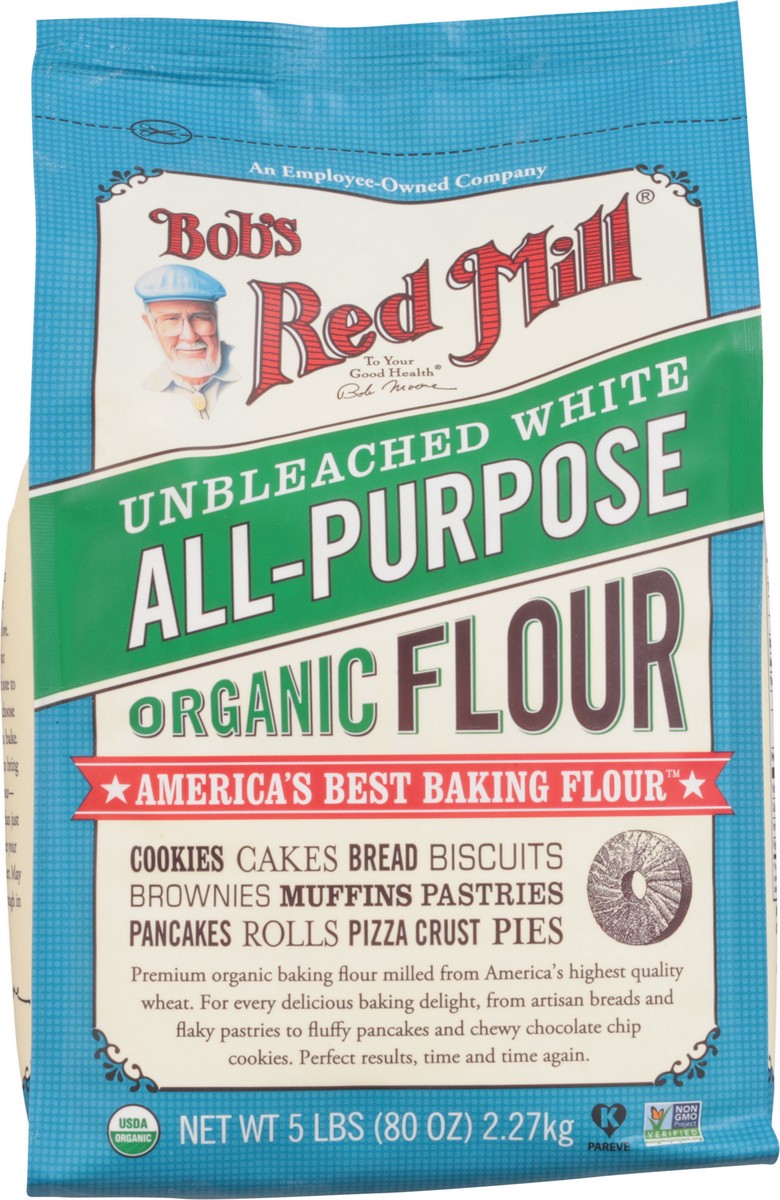 slide 6 of 9, Bob's Red Mill Unbleached White Organic All-Purpose Flour 80 oz, 5 lb