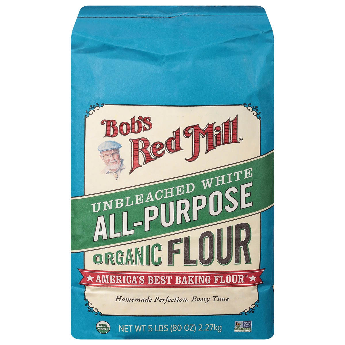 slide 1 of 9, Bob's Red Mill All-Purpose Unbleached White Organic Flour 5 lb, 5 lb