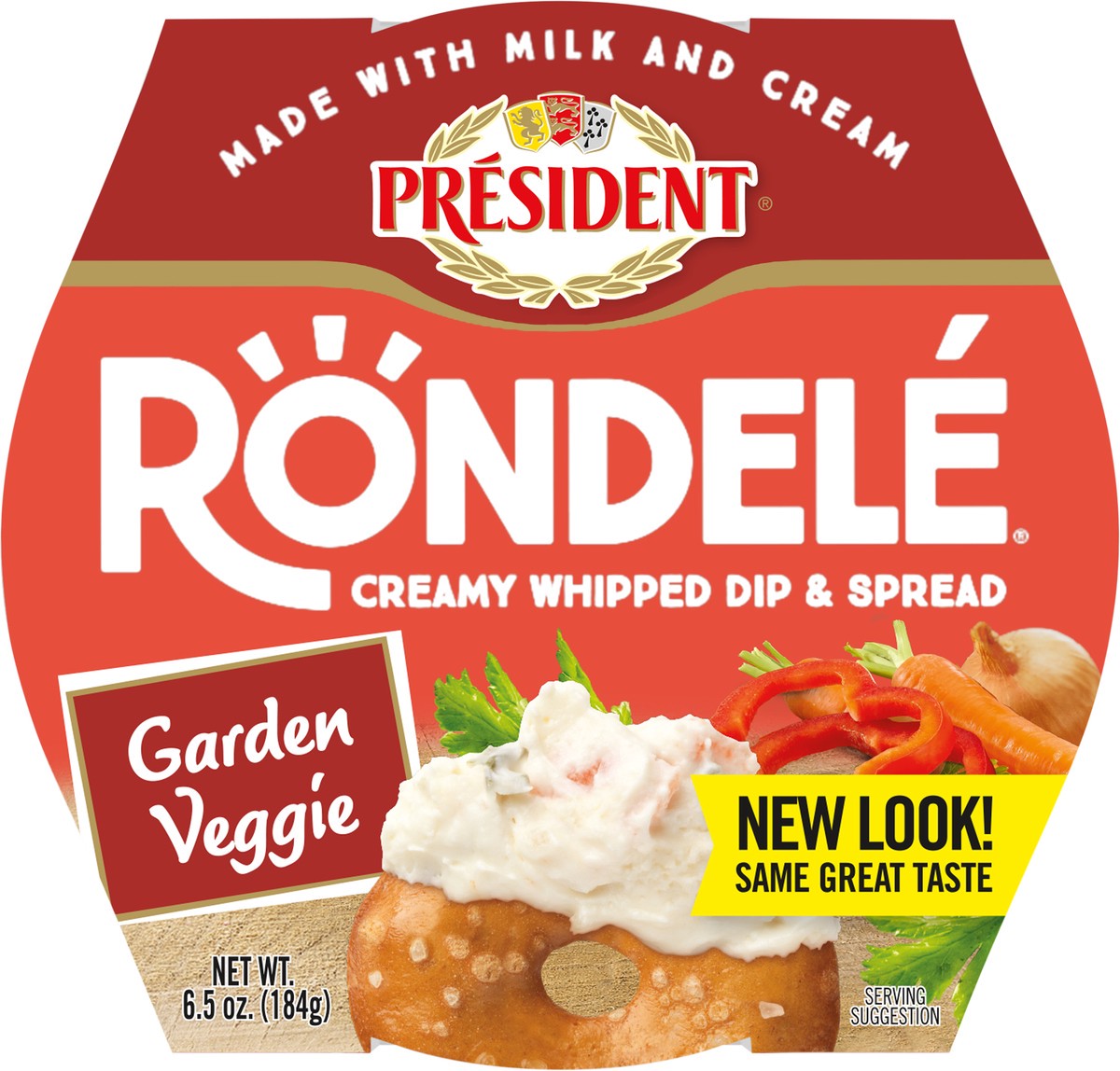 slide 6 of 9, Rondele President Rondele Gourmet Spreadable Cheese Garden Vegetable - 6.5oz, 6.5 oz