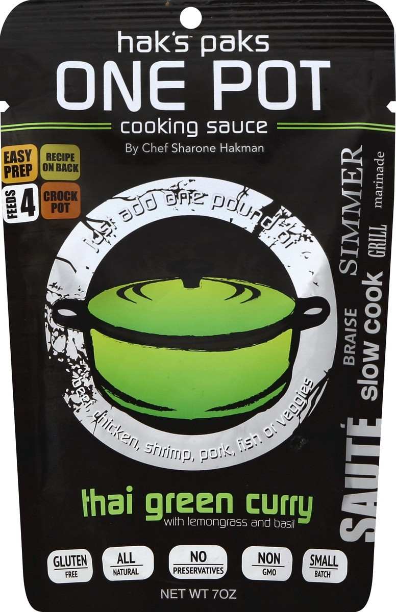 slide 1 of 2, Hak's Paks Cooking Sauce Thai Green Curry, 7 oz