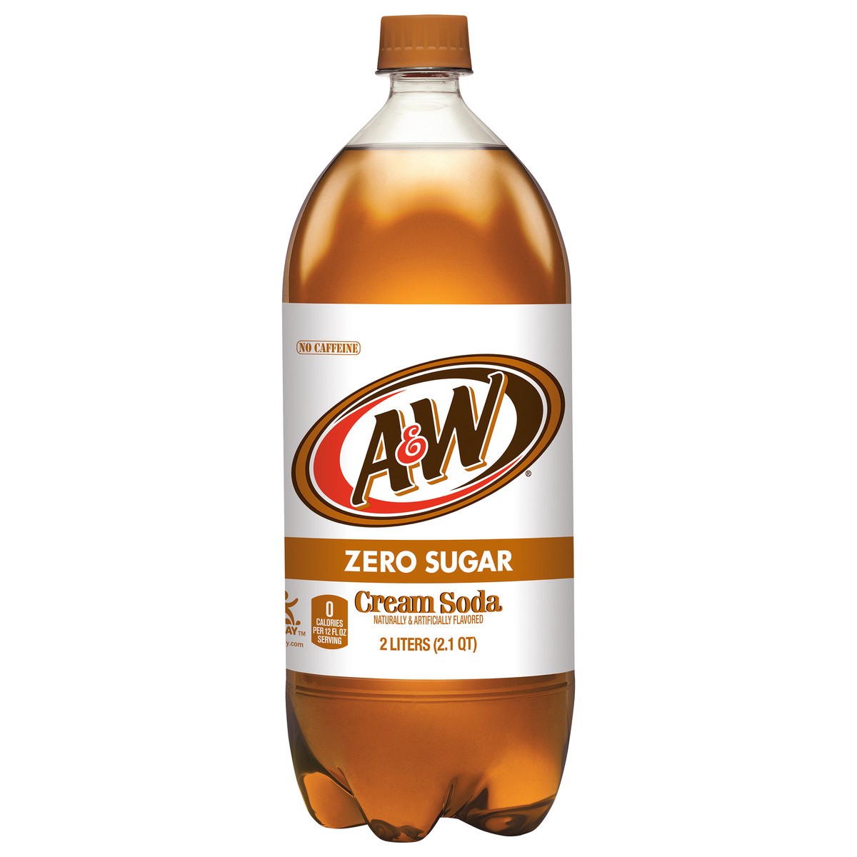 slide 10 of 10, A&W Zero Sugar Cream Soda 2 lt Bottle, 2 liter