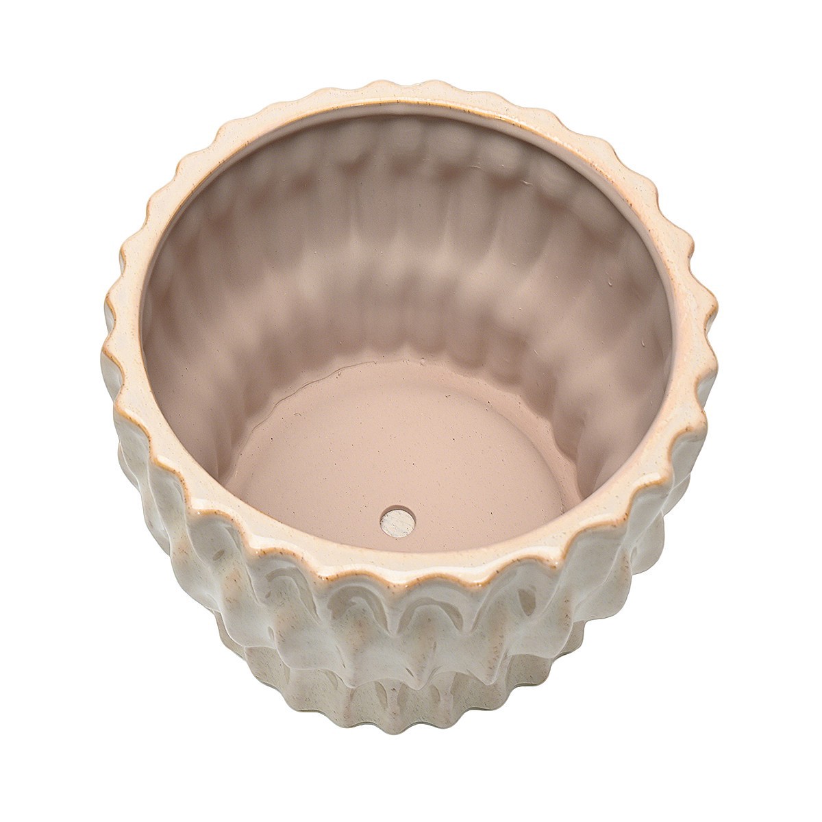 slide 2 of 3, 9" Tan Modern Ceramic Pot By Ashland, 9 in