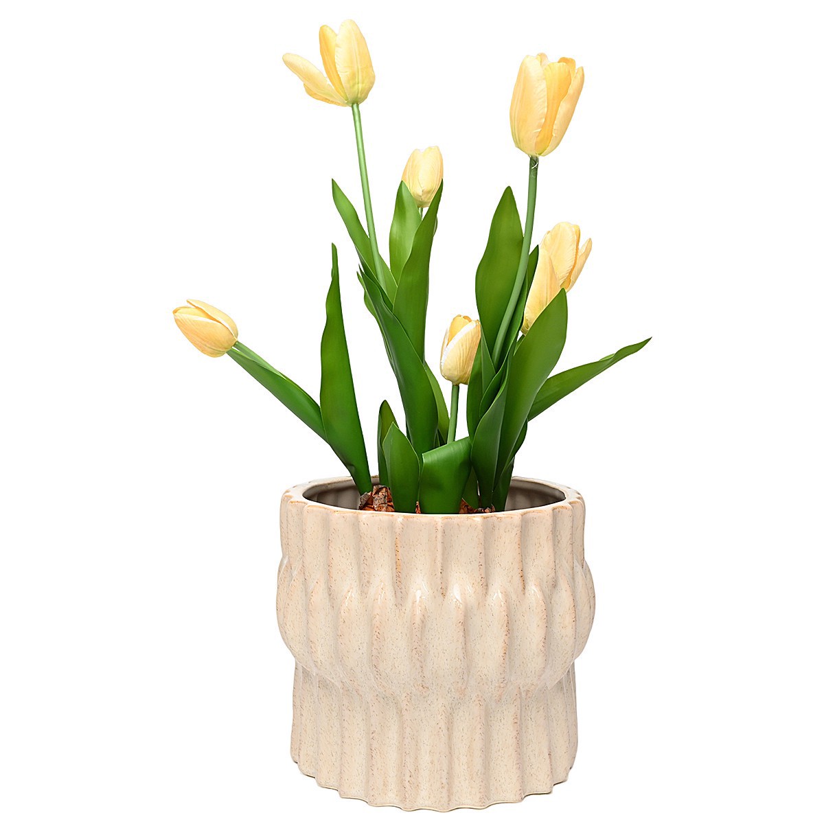 slide 3 of 3, 9" Tan Modern Ceramic Pot By Ashland, 9 in