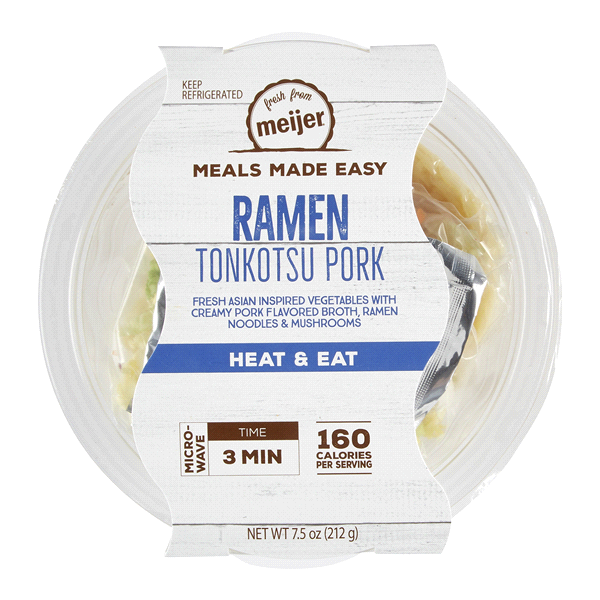 slide 1 of 13, FRESH FROM MEIJER Meijer Meals Made Easy Ramen Tonkotsu Pork, 7.5 oz