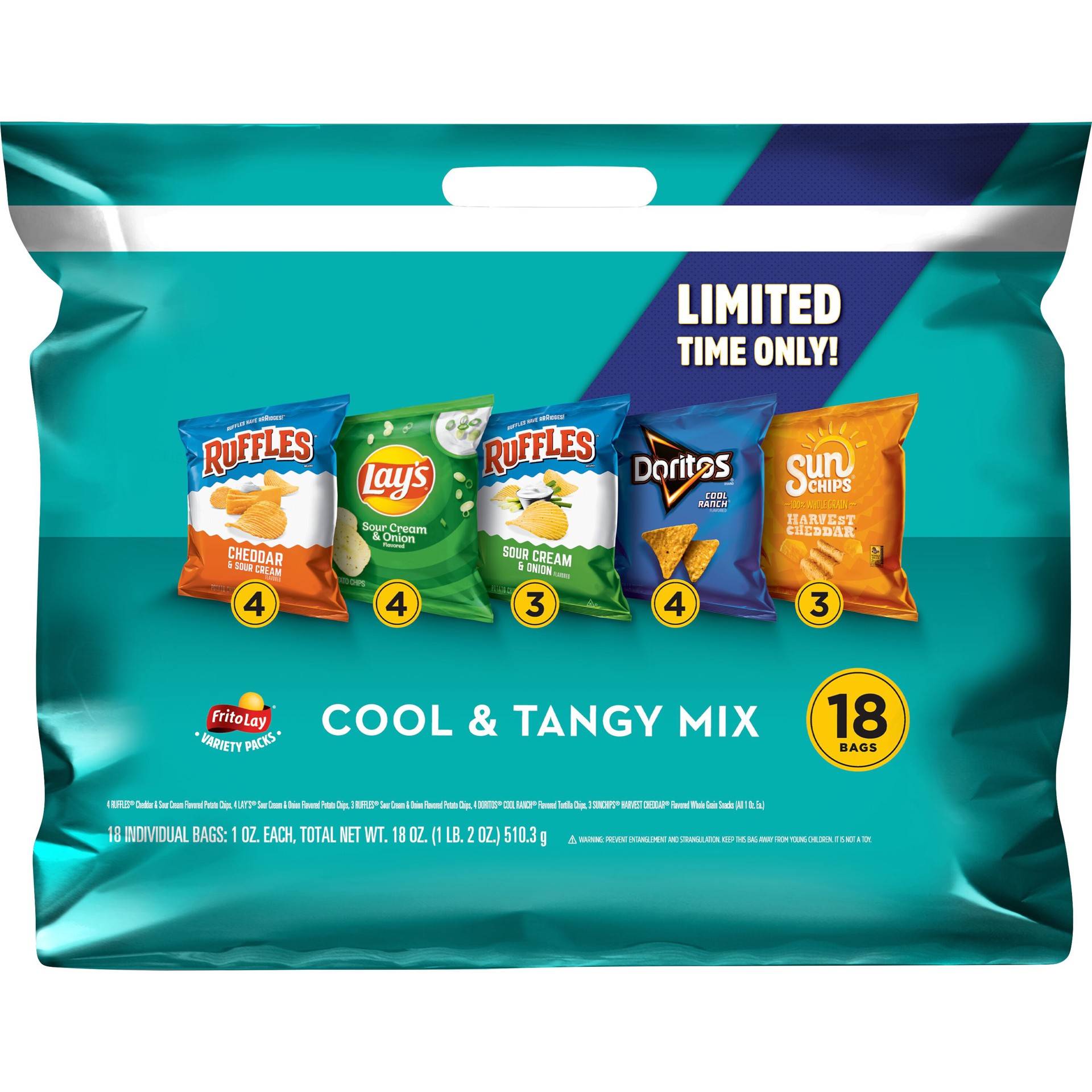 slide 1 of 4, Frito-Lay Snacks Cool & Tangy Mix 1 Oz 18 Count, 18 oz