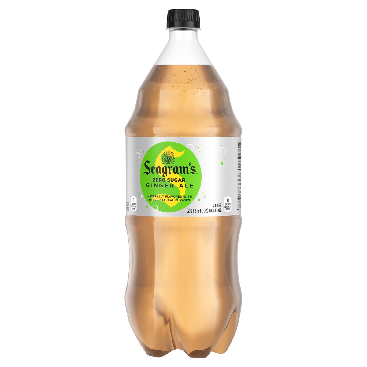 slide 8 of 9, Seagram's Zero Sugar Ginger Ale Bottle- 2 liter, 67.6 fl oz