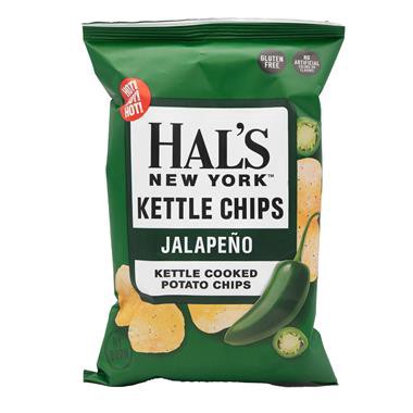 slide 1 of 1, Hal's New York Jalapeno Kettle Chips, 2 oz