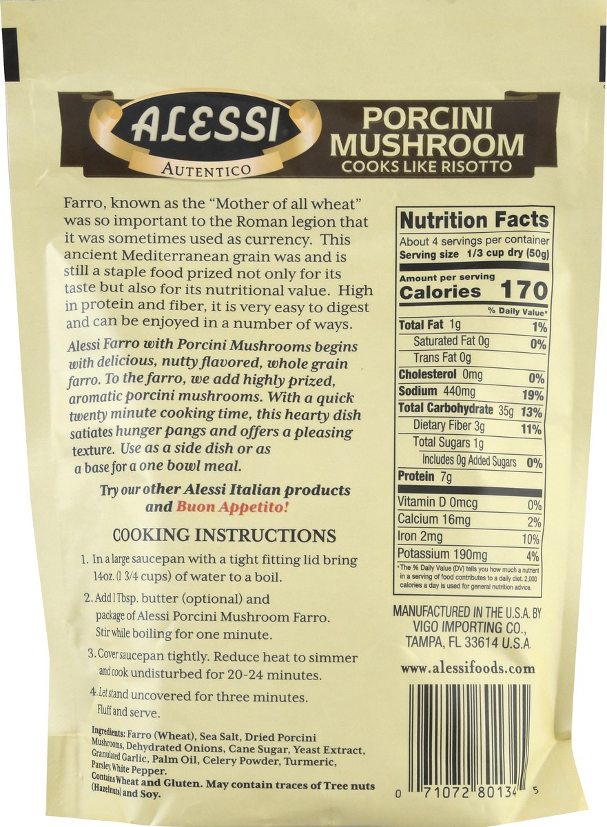 slide 6 of 12, Alessi Farro Porcini Mushroom Mix, 7 oz