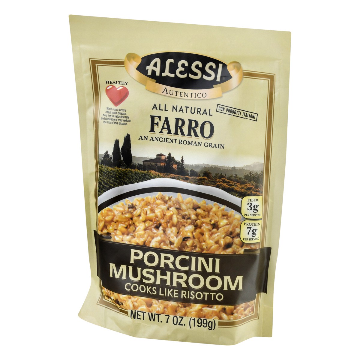 slide 12 of 12, Alessi Farro Porcini Mushroom Mix, 7 oz