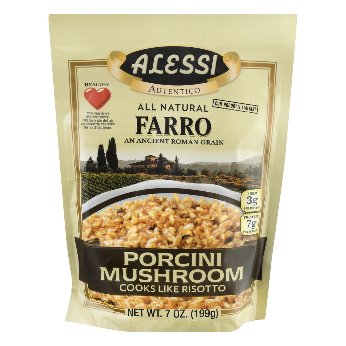 slide 1 of 1, Alessi Porcini Mushroom Farro, 7 oz