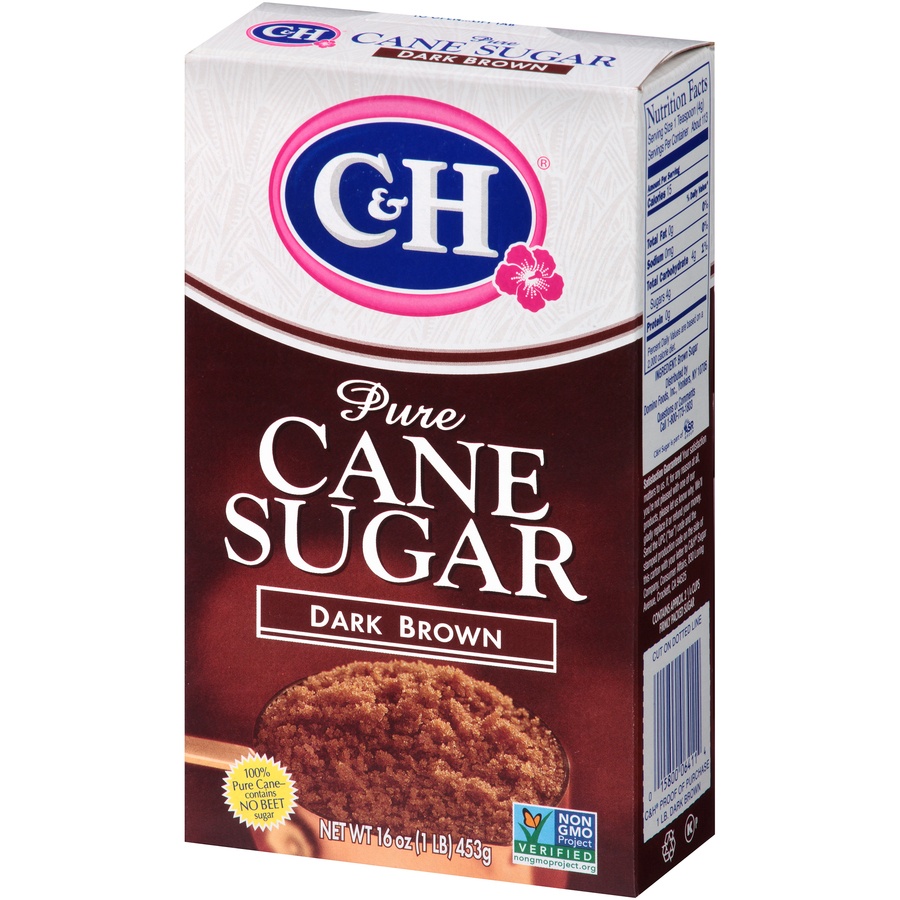 slide 3 of 8, C&H Dark Brown Pure Cane Sugar, 16 oz