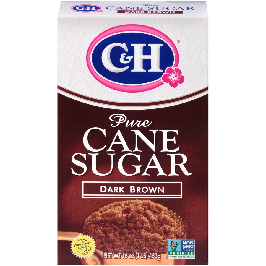 slide 1 of 8, C&H Dark Brown Pure Cane Sugar, 16 oz