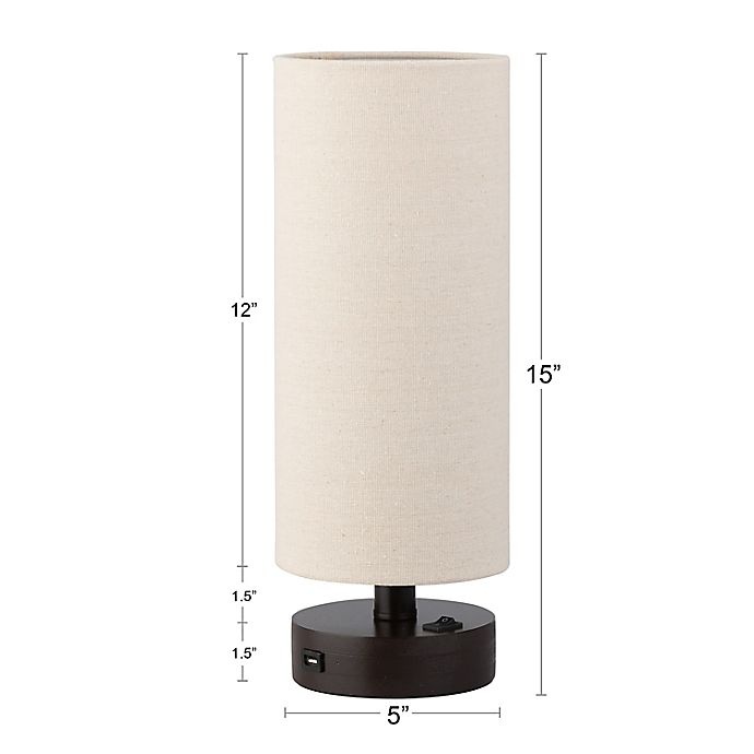 slide 2 of 7, Ac'cent Table Lamp - Brown with USB Port, 1 ct