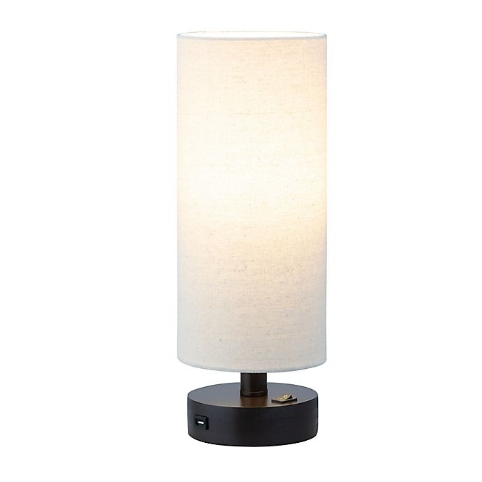 slide 3 of 7, Ac'cent Table Lamp - Brown with USB Port, 1 ct