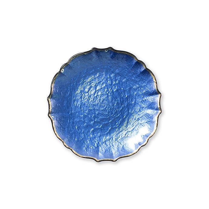 slide 1 of 2, viva By VIETRI Pastel Glass Salad Plate - Cobalt, 1 ct