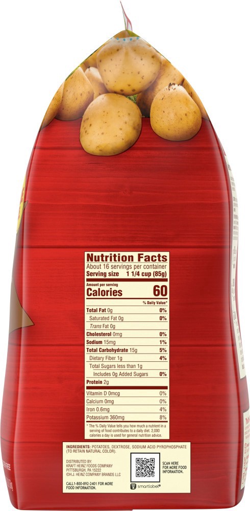 slide 3 of 3, Ore-Ida Shredded Hash Browns Frozen Potatoes Value Size, 3 lb Bag, 48 oz