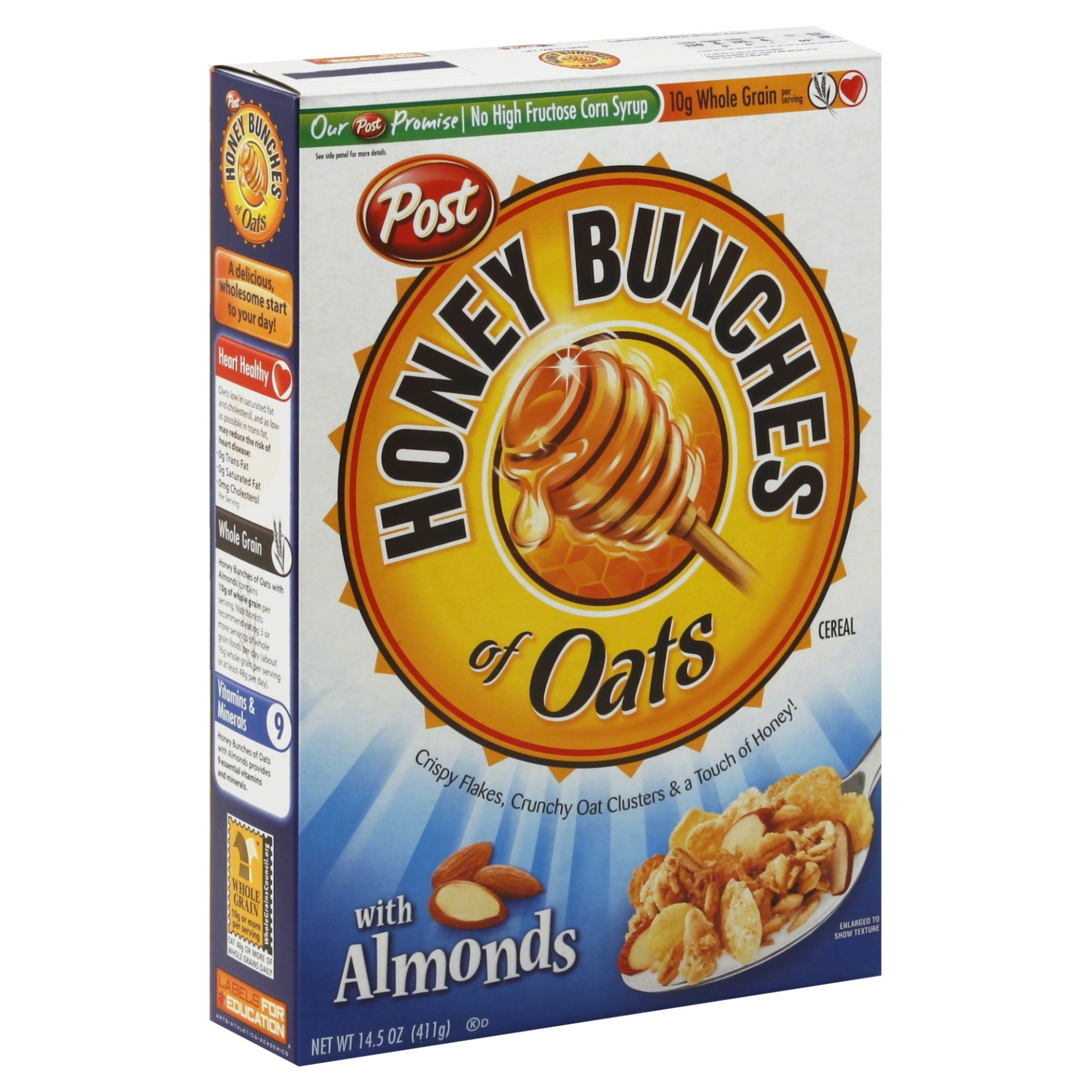 slide 1 of 8, Post Cereals Honey Bunches of Oats Cereal with Almonds, 14.5 oz