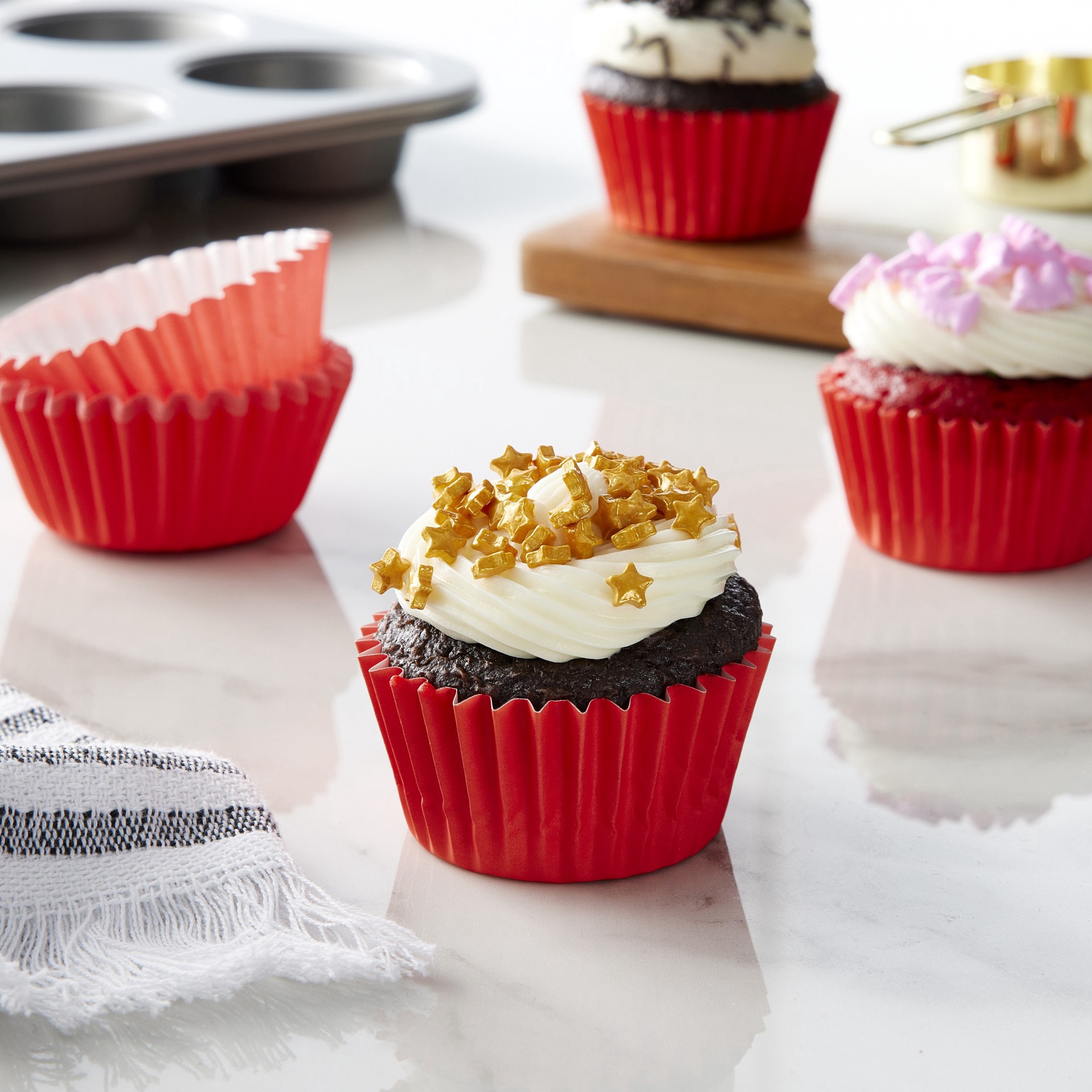 slide 2 of 3, Grease-Resistant Baking Cups By Celebrate It, 1.97 in x 1.18 in