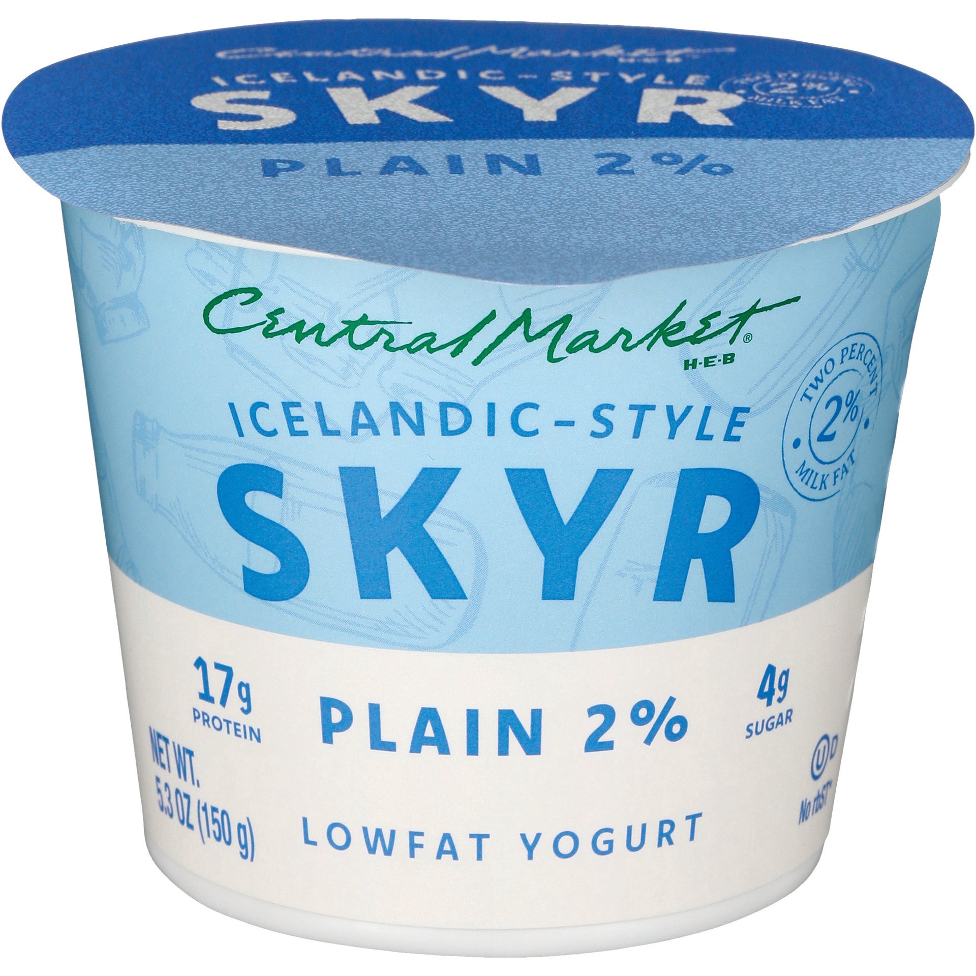 slide 1 of 1, Central Market Icelandic-Style Skyr Low-Fat Yogurt – Plain, 5.3 oz