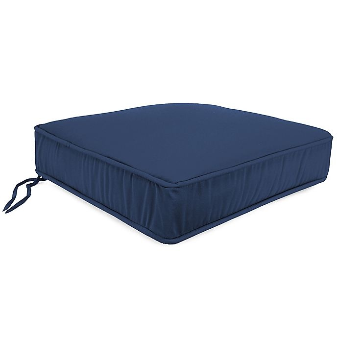 slide 1 of 1, Solid Square Boxed Seat Cushion - Sunbrella Canvas Navy, 1 ct