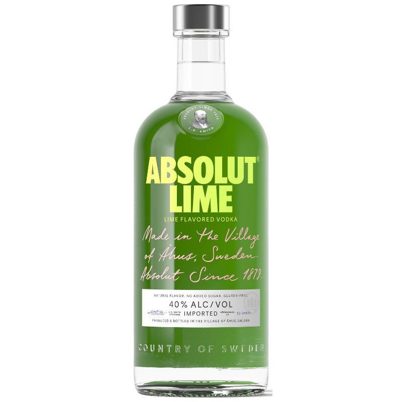 slide 1 of 6, Absolut Lime Flavored Vodka, 750 ml