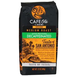 H-E-B Cafe Ole Ground Taste of San Antonio Decaf Medium Roast Coffee - 12 oz