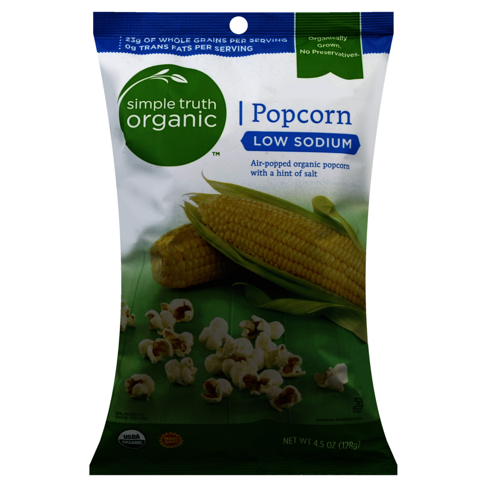 slide 1 of 1, Simple Truth Organic Low Sodium Popcorn, 4.5 oz