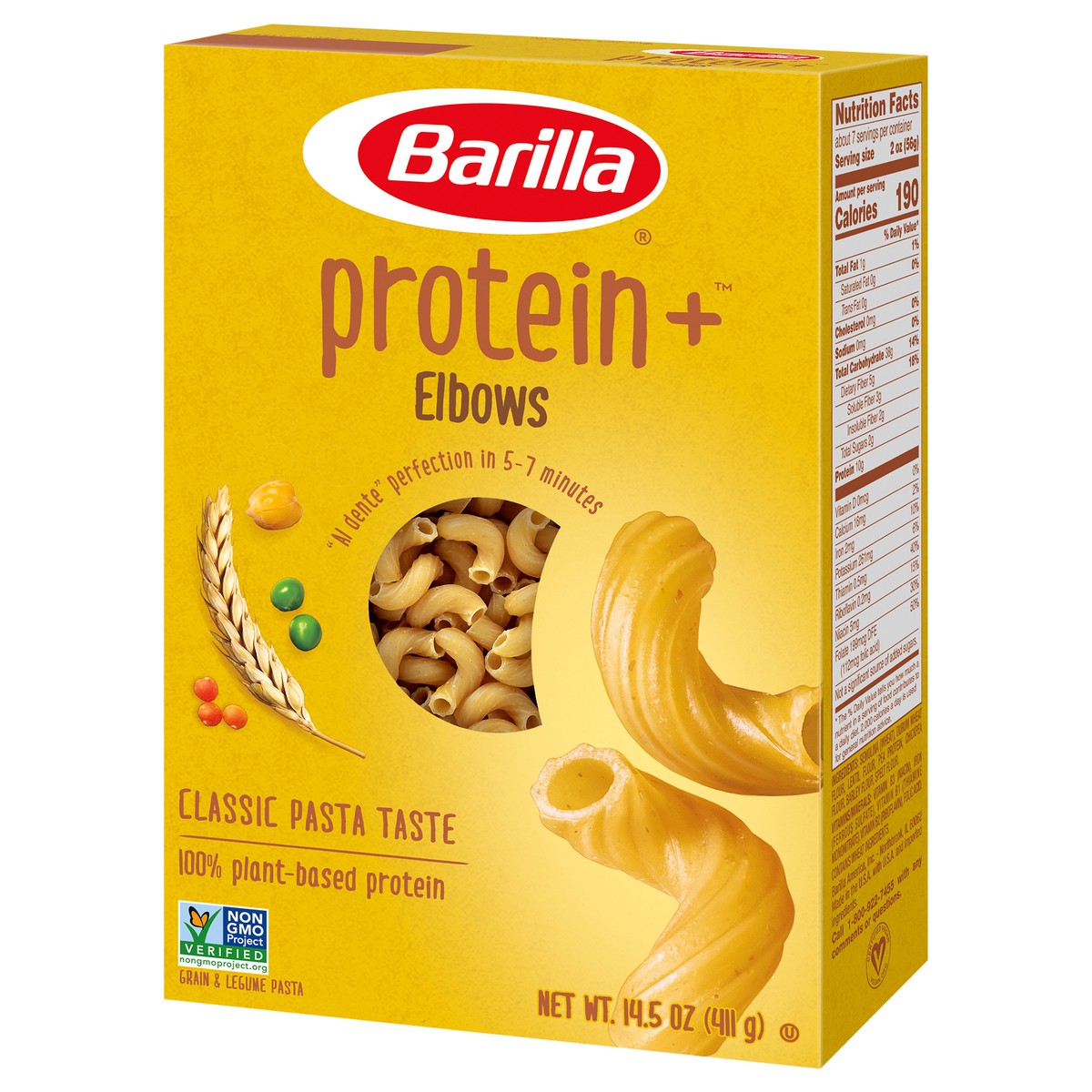 slide 3 of 9, Barilla Protein +™ Elbows Pasta 14.5 oz. Box, 14.5 oz