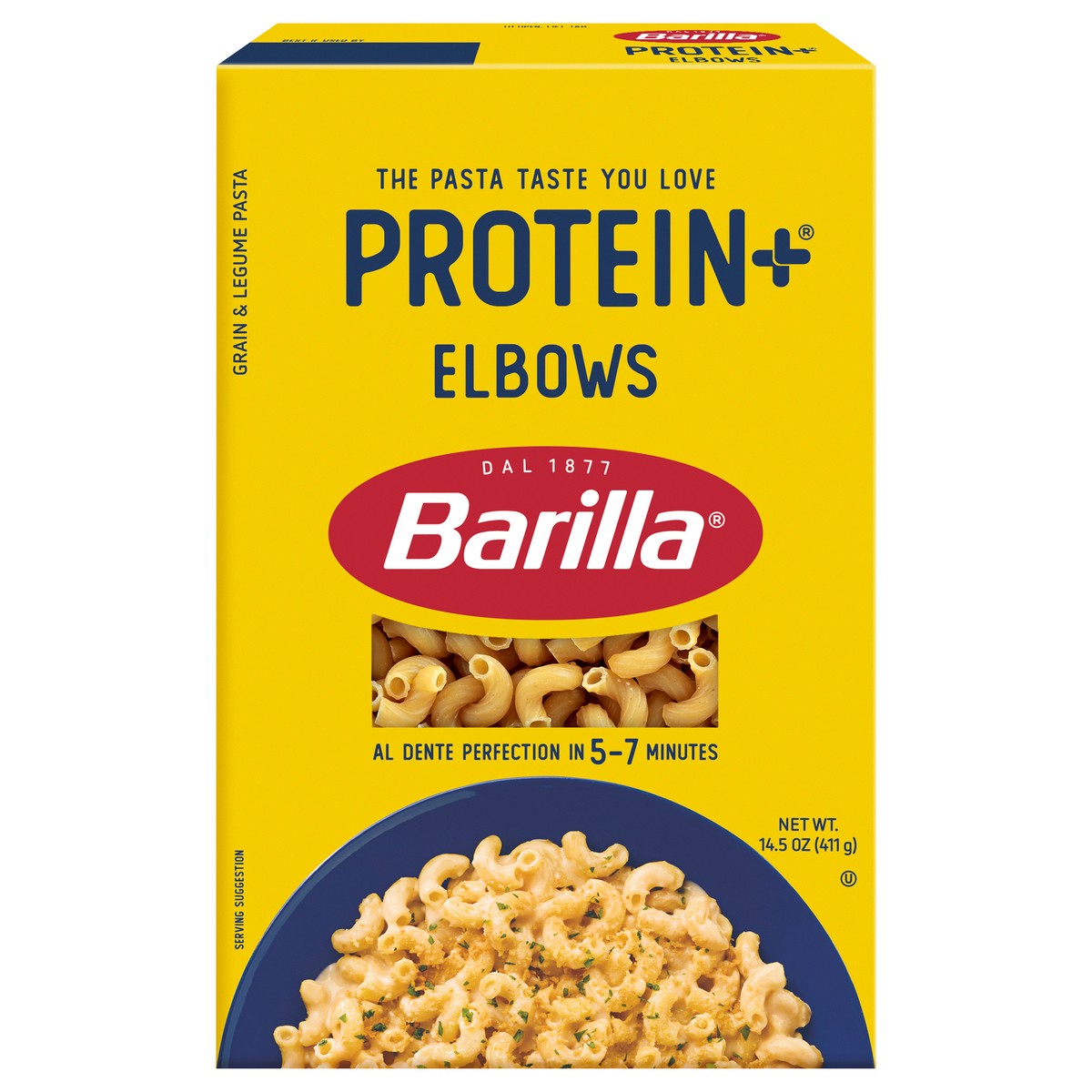 slide 1 of 9, Barilla Protein +™ Elbows Pasta 14.5 oz. Box, 14.5 oz